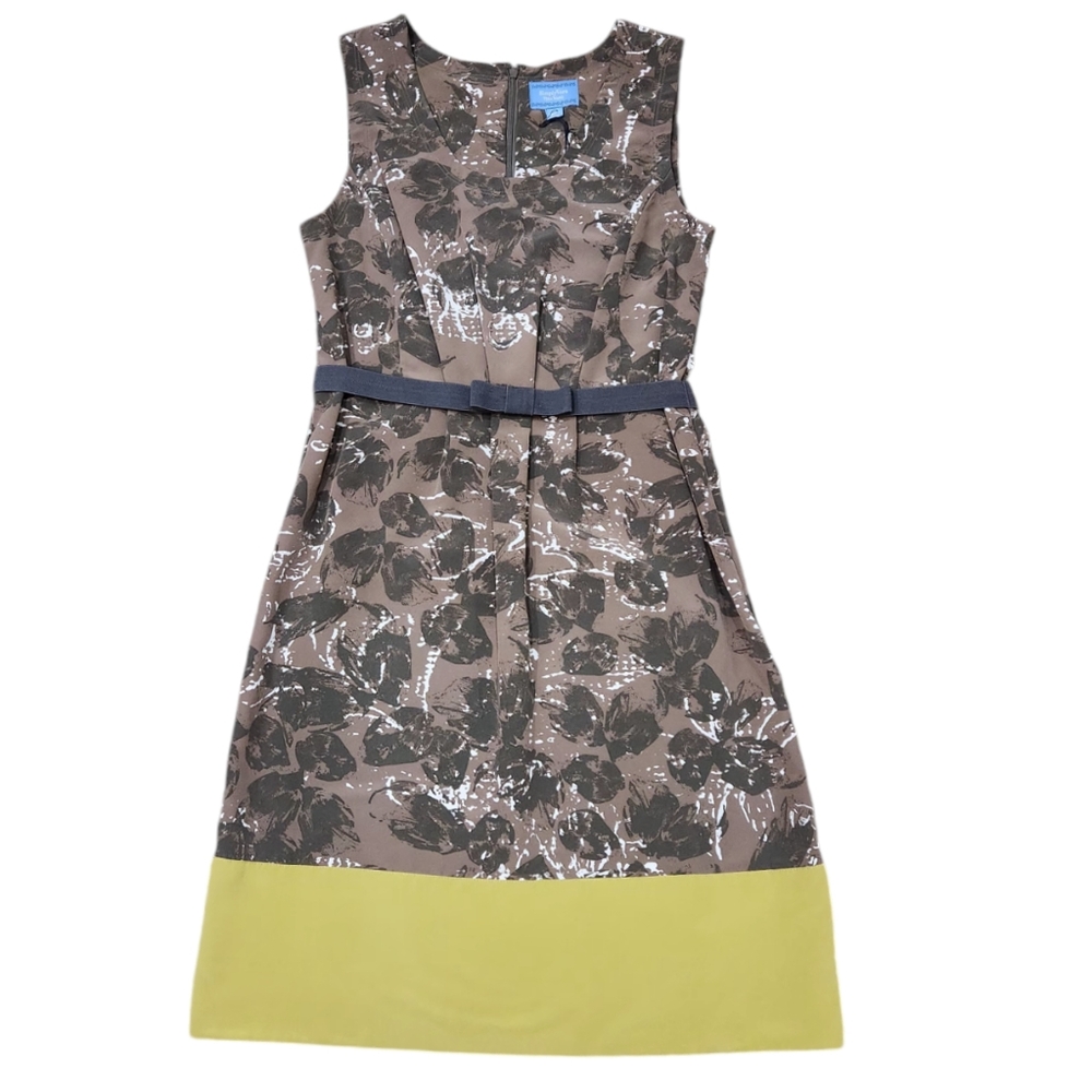 NWT Simply Vera Vera Wang Oliver Green Floral Dress Fit & Flare Belt w/Bow 4